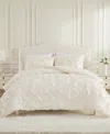 Laura Ashley Pintuck Solid Satin 3-pc. Comforter Set, King In White