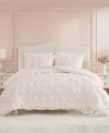 Laura Ashley Pintuck Solid Satin Comforter Sets In Pink