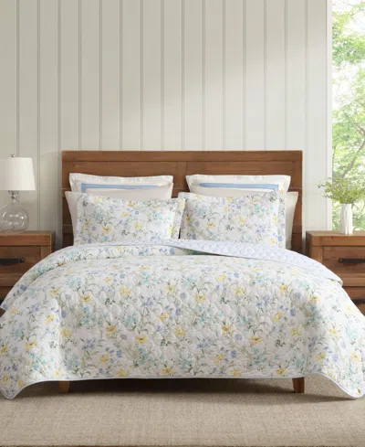 Laura Ashley Poppy Meadow Reversible 3-pc. Quilt Set, Full/queen In Multi