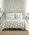 Laura Ashley Portland Floral Reversible 3-pc. Quilt Set, King In Green