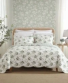 Laura Ashley Portland Floral Reversible Quilt Sets In Green