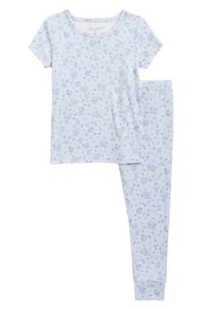 Laura Ashley Kids'  Print Fitted Two-piece Pajamas In Blue