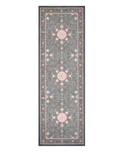 Laura Ashley Printed Chenille Victora Medallion Runner Rug, 24" X 72" In Brown