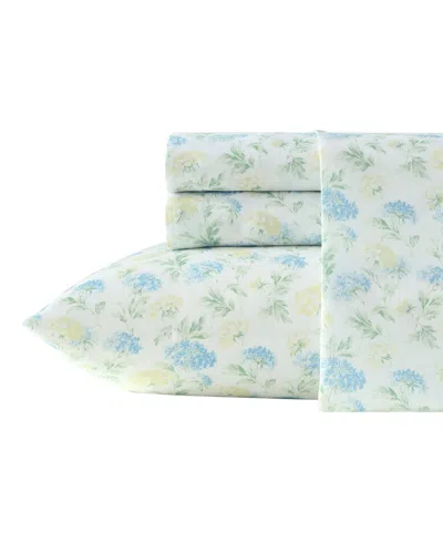 Laura Ashley Printed Satin Edwina 4-pc. Sheet Set, King In Green