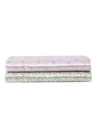 Laura Ashley Printed Satin Sheet Set In Pink