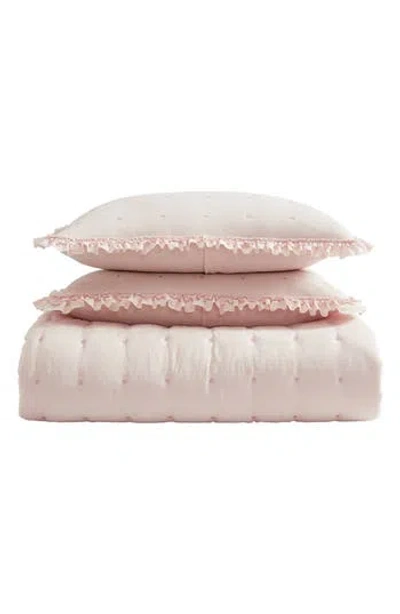 Laura Ashley Quartet Quilt & Sham 3-piece Set In Pink