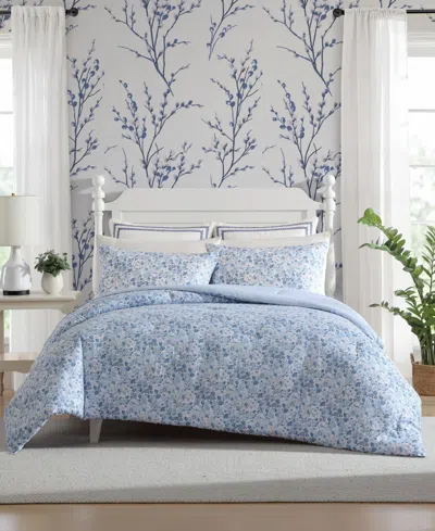 Laura Ashley Quartet Reversible 2-pc. Comforter Set, Twin In Blue