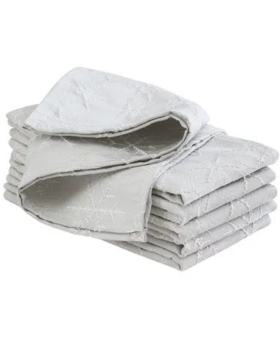 Laura Ashley Raised Woven Napkin 18" X 18", Set Of 6 In Snowflake