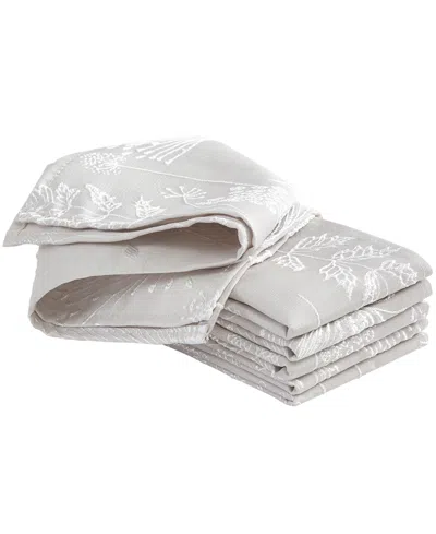 Laura Ashley Raised Woven Napkin Set Of 6, 18" X 18" In Cynthia Beige