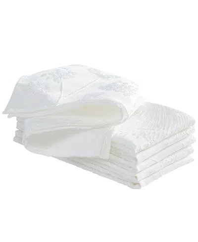 Laura Ashley Raised Woven Napkin Set Of 6, 18" X 18" In Cynthia White