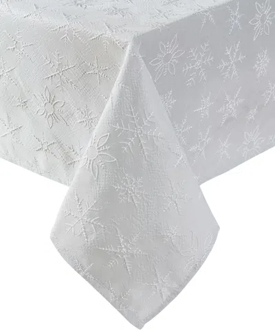 Laura Ashley Raised Woven Tablecloth, 60" X 102" In Snowflake