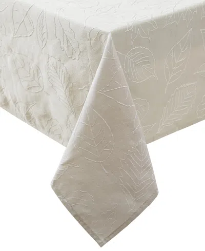 Laura Ashley Harvest Raised Woven Tablecloth, 60" X 120" In Maple Taupe