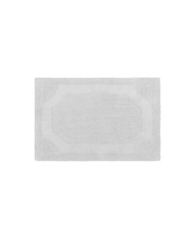 Laura Ashley Reversible Cotton Bath Mat, 17" X 24" In Gray