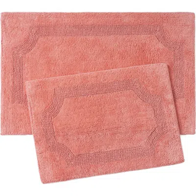 Laura Ashley Reversible Cotton Bath Rug In Coral