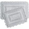Laura Ashley Reversible Crochet Cotton 2-piece Bath Mat Set