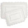 Laura Ashley Reversible Crochet Cotton 2-piece Bath Mat Set