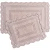 Laura Ashley Reversible Crochet Cotton 2-piece Bath Mat Set
