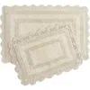 Laura Ashley Reversible Crochet Cotton 2-piece Bath Mat Set In Neutral