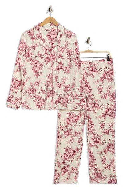 Laura Ashley Rose Toile Brushed Pajamas In Multi