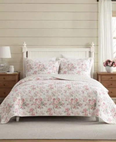 Laura Ashley Rosemoore Reversible Quilt Sets In Pink