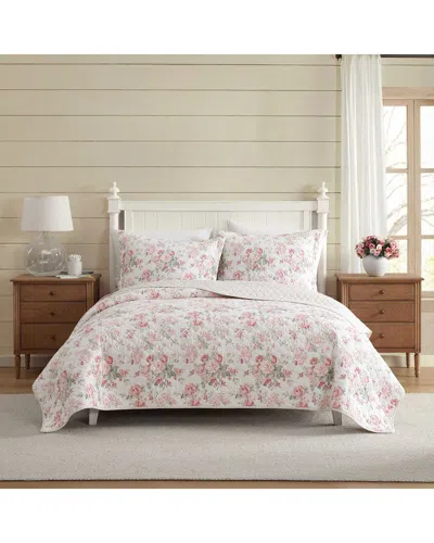 Laura Ashley Rosemoore/amberley Vine Cotton Percale Quilt Set