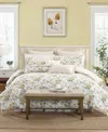 Laura Ashley Roses Reversible 7-pc. Comforter Set, King In Gold,green