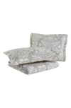 Laura Ashley Rowland Twin Quilt & Sham Set In Dove Grey