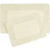 Laura Ashley Ruffle Cotton 2-piece Bath Mat Set