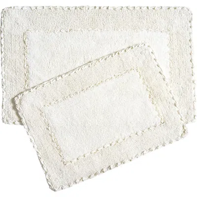 Laura Ashley Ruffle Cotton 2-piece Bath Mat Set