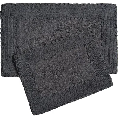 Laura Ashley Ruffle Cotton 2-piece Bath Mat Set