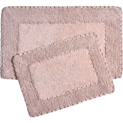 Laura Ashley Ruffle Cotton 2-piece Bath Mat Set In Pink