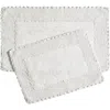 Laura Ashley Ruffle Cotton 2-piece Bath Mat Set In White