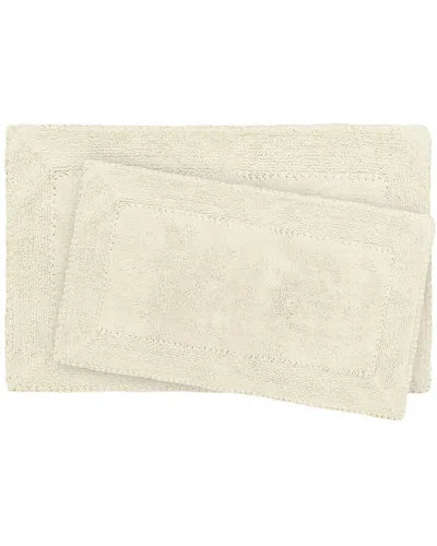 Laura Ashley Ruffle Cotton 2pc Bath Rug Set In Neutral