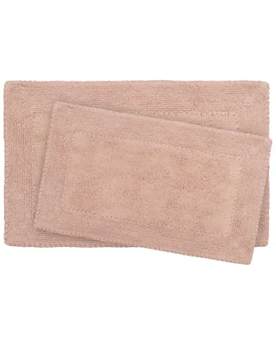 Laura Ashley Ruffle Cotton 2pc Bath Rug Set