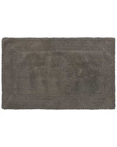 Laura Ashley Ruffle Cotton Bath Rug In Gray