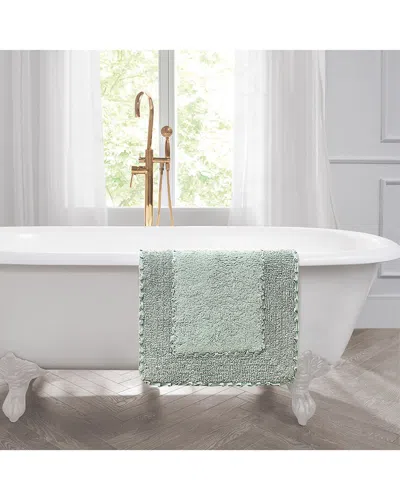 Laura Ashley Ruffle Cotton Bath Rug Set In Green