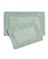 Laura Ashley Ruffle Cotton 2-pc. Bath Rugs Set In Sage Green