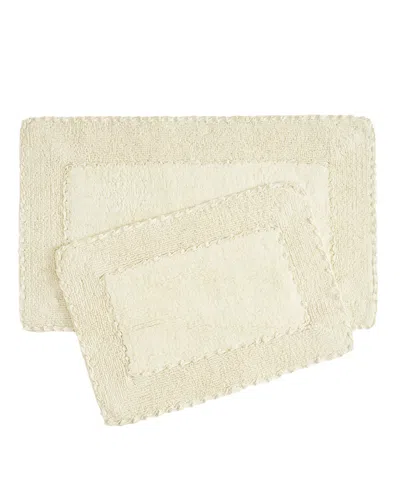 LAURA ASHLEY RUFFLE COTTON 2-PC. BATH RUG SET