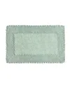 Laura Ashley Ruffled Cotton Bath Rug, 20" X 34" In Sage Green