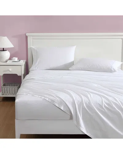 Laura Ashley Scallop Embroidered Percale Sheet Set In White