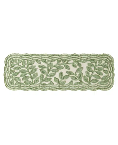 Laura Ashley Scalloped Skid Resistant Accent Rug, 20" X 60" In Green