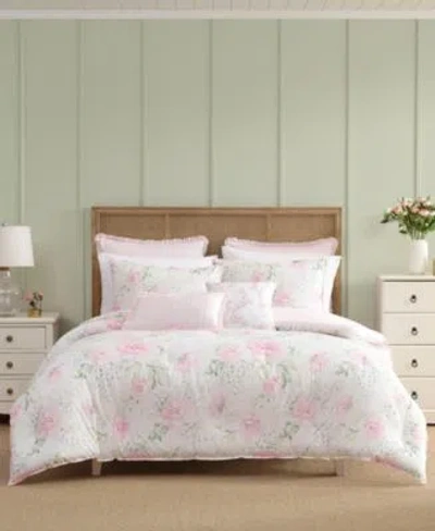 Laura Ashley Serenity Roses Reversible Comforter Sets In Pink