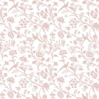 Laura Ashley Shepherd's Purse Dark Blush Wallpaper In Pink