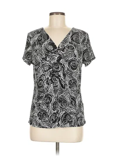 Pre-owned Laura Ashley Short Sleeve Blouse In Black