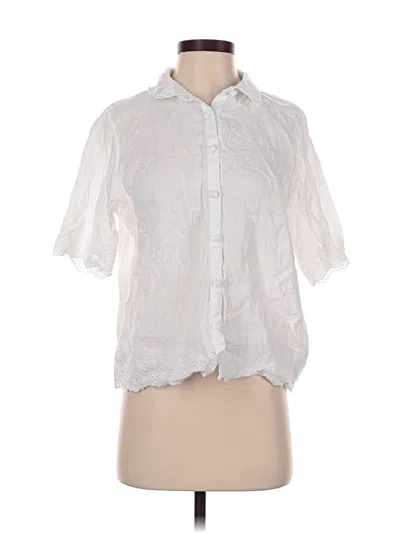 Pre-owned Laura Ashley Short Sleeve Blouse In White