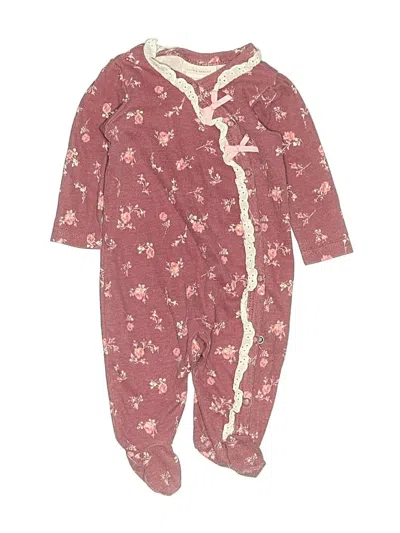 Pre-owned Laura Ashley Babies' Short Sleeve Onesie In Burgundy