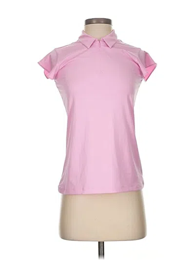 Pre-owned Laura Ashley Short Sleeve Polo Shirt In Pink
