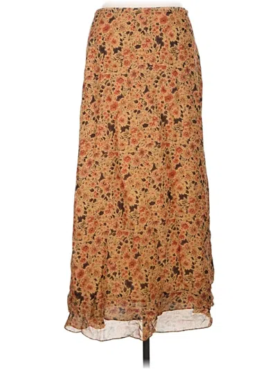 Pre-owned Laura Ashley Silk Skirt In Orange