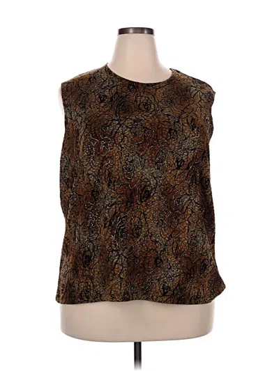 Pre-owned Laura Ashley Sleeveless Blouse In Brown