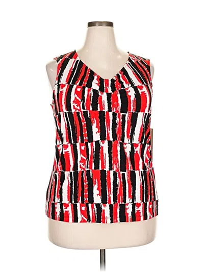 Pre-owned Laura Ashley Sleeveless Blouse In Red